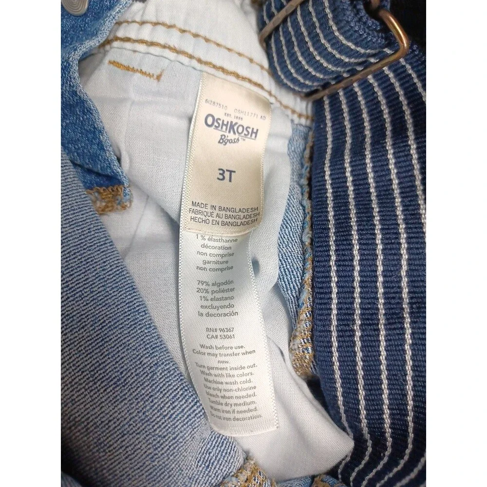 Oshkosh Bgosh Blue Denim Jean Overalls Sz 3T